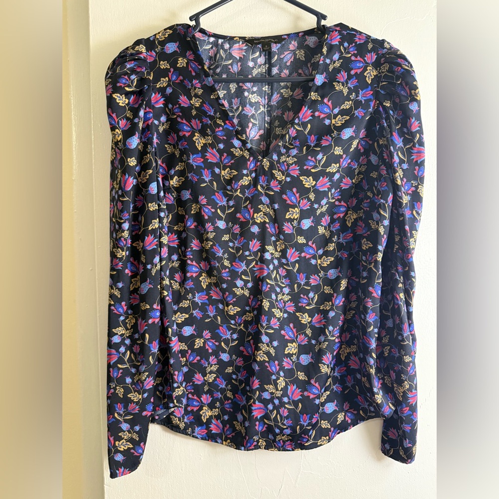 Banana Republic Black Floral Blouse